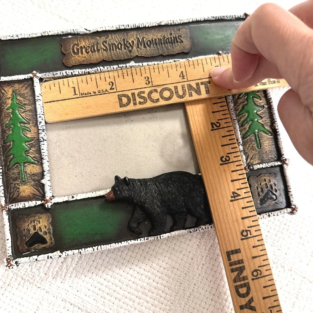 Great Smoky Mountains Picture Frame 3D Black Bear Rustic Cabin Decor